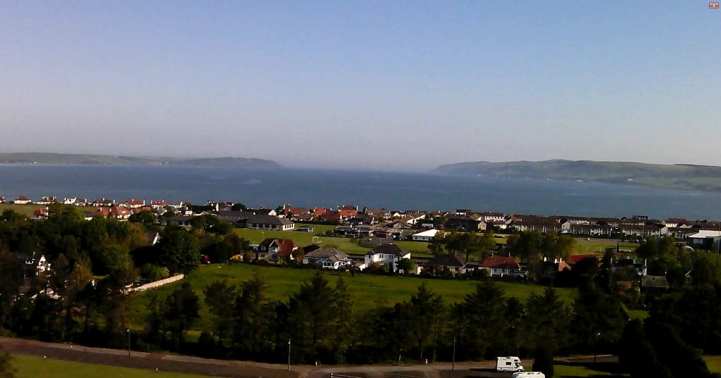 Stranraer from the Air, looking North to Loch Ryan